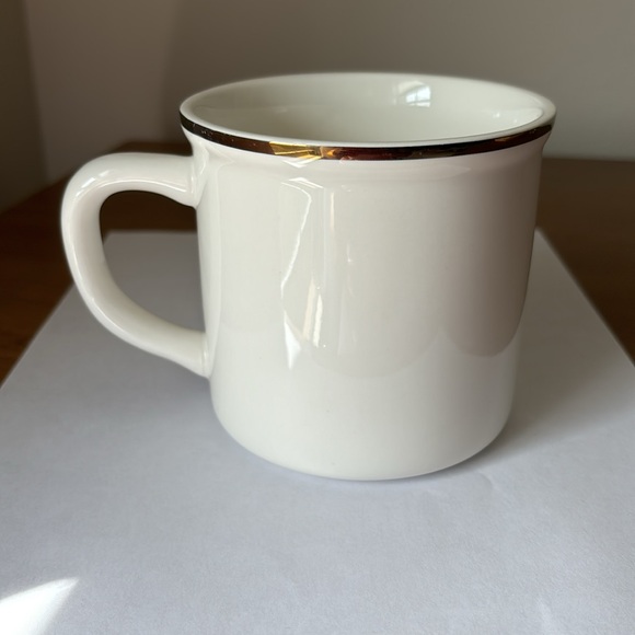 Pottery Barn K Monogram Initial Coffee Cup Mug Plaid Metallic Gold Rim - Picture 5 of 9